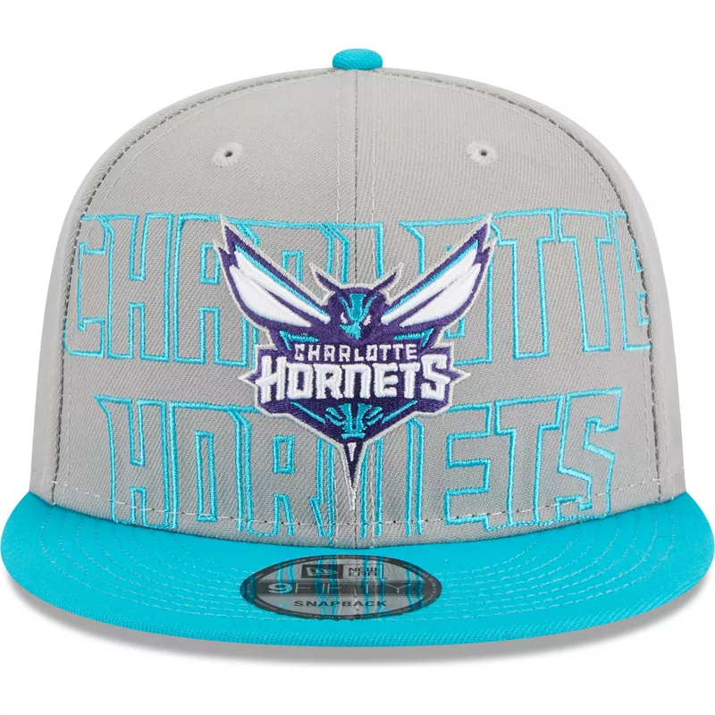 casquette-plate-grise-et-bleue-snapback-9fifty-draft-edition-2023-charlotte-hornets-nba-new-era