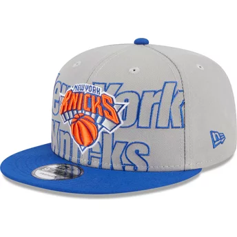 Casquette plate grise et bleue snapback 9FIFTY Draft Edition 2023 New York Knicks NBA New Era