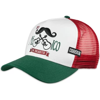 Casquette trucker blanche, rouge et verte Mexican Mustache HFT Coastal