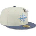 casquette-plate-grise-et-bleue-ajustee-59fifty-the-elements-air-pin-seattle-mariners-mlb-new-era