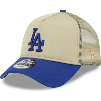 Casquette trucker beige et bleue 9FORTY A Frame All Day Trucker Los Angeles Dodgers MLB New Era
