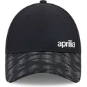 casquette-courbee-noire-ajustable-9forty-reflective-visor-aprilia-piaggio-new-era
