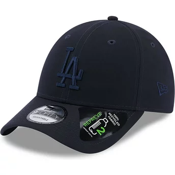 Casquette courbée bleue marine ajustable avec logo bleu marine 9FORTY Repreve Los Angeles Dodgers MLB New Era