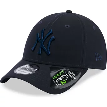 Casquette courbée bleue marine ajustable avec logo bleu marine 9FORTY Repreve New York Yankees MLB New Era