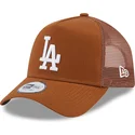 casquette-trucker-marron-a-frame-league-essential-los-angeles-dodgers-mlb-new-era