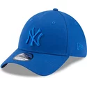 casquette-courbee-bleue-ajustee-avec-logo-bleu-39thirty-league-essential-new-york-yankees-mlb-new-era