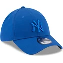 casquette-courbee-bleue-ajustee-avec-logo-bleu-39thirty-league-essential-new-york-yankees-mlb-new-era