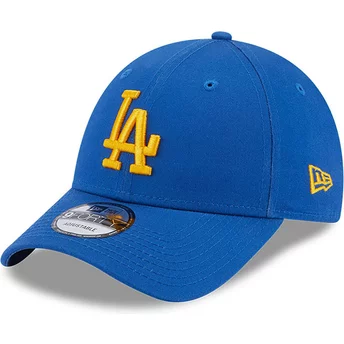 Casquette courbée bleue ajustable avec logo jaune 9FORTY League Essential Los Angeles Dodgers MLB New Era