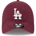 casquette-courbee-grenat-ajustable-9twenty-league-essential-los-angeles-dodgers-mlb-new-era