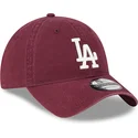 casquette-courbee-grenat-ajustable-9twenty-league-essential-los-angeles-dodgers-mlb-new-era