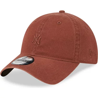 Casquette courbée marron ajustable avec logo marron 9TWENTY Mini Logo New York Yankees MLB New Era