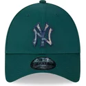 casquette-courbee-verte-ajustable-9forty-check-infill-new-york-yankees-mlb-new-era