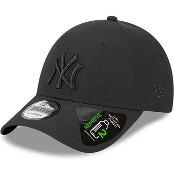 Casquette courbée noire ajustable avec logo noir 9FORTY REPREVE Outline New York Yankees MLB New Era