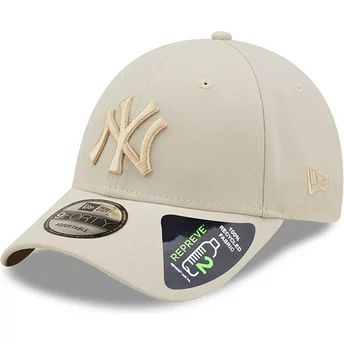 Casquette courbée beige snapback avec logo beige 9FORTY Tonal REPREVE New York Yankees MLB New Era