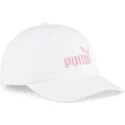 casquette-courbee-blanche-ajustable-avec-logo-rose-essentials-no1-puma
