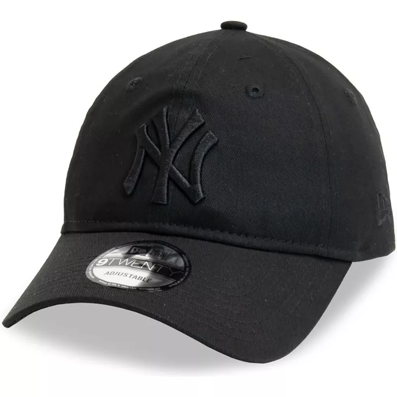 casquette-courbee-noire-ajustable-avec-logo-noir-9twenty-league-essential-new-york-yankees-mlb-new-era