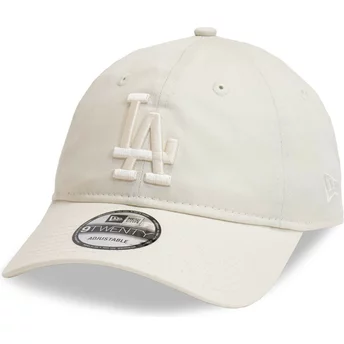 Casquette courbée beige ajustable avec logo beige 9TWENTY League Essential Los Angeles Dodgers MLB New Era