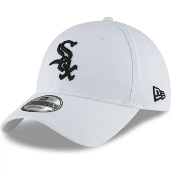 Casquette courbée blanche ajustable avec logo noir 9TWENTY Core Classic Chicago White Sox MLB New Era