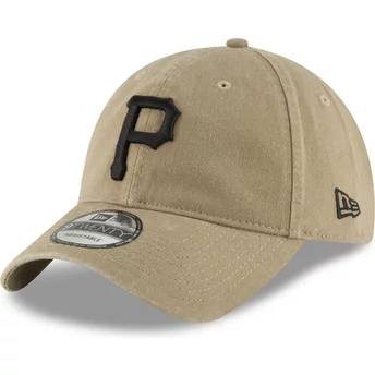 Casquette courbée marron claire ajustable avec logo noir 9TWENTY Core Classic Pittsburgh Pirates MLB New Era