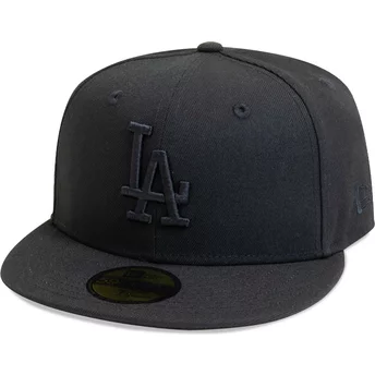Casquette plate noire ajustée avec logo noir 59FIFTY League Essential Los Angeles Dodgers MLB New Era
