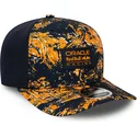 casquette-courbee-orange-et-bleue-marine-snapback-9fifty-all-over-print-red-bull-racing-formula-1-new-era