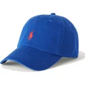 casquette-courbee-bleue-ajustable-avec-logo-rouge-cotton-chino-classic-sport-polo-ralph-lauren