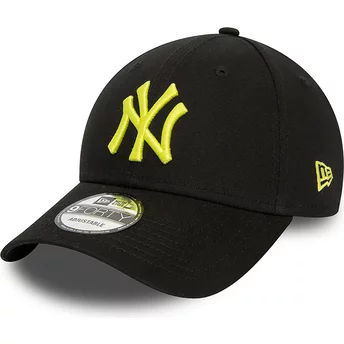 Casquette courbée noire ajustable avec logo jaune 9FORTY League Essential New York Yankees MLB New Era