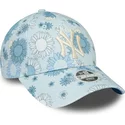 casquette-courbee-bleue-ajustable-pour-femme-9forty-floral-all-over-print-new-york-yankees-mlb-new-era