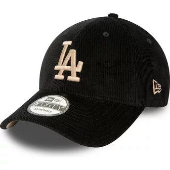 Casquette courbée noire ajustable 9FORTY Cord Los Angeles Dodgers MLB New Era