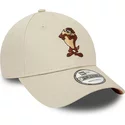 casquette-courbee-beige-ajustable-9forty-character-diable-tasmanie-looney-tunes-new-era