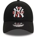 casquette-courbee-noire-ajustable-9forty-flower-icon-new-york-yankees-mlb-new-era