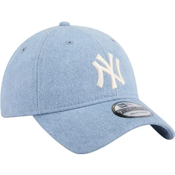 Casquette courbée bleue ajustable 9TWENTY Washed Denim New York Yankees MLB New Era