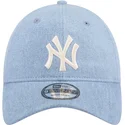 casquette-courbee-bleue-ajustable-9twenty-washed-denim-new-york-yankees-mlb-new-era