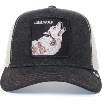 Casquette trucker noire et blanche loup The Lone Wolf The Farm Goorin Bros.