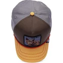 casquette-courbee-marron-grise-et-orange-snapback-loup-lone-wolf-100-the-farm-all-over-canvas-goorin-bros