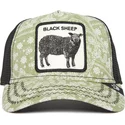casquette-trucker-verte-et-noire-mouton-black-sheep-parade-the-farm-paisley-goorin-bros