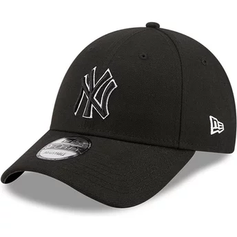 Casquette courbée noire ajustable avec logo noir 9FORTY Pop Outline New York Yankees MLB New Era