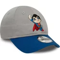 casquette-courbee-grise-et-bleue-ajustable-pour-enfant-superman-dc-comics-hero-new-era