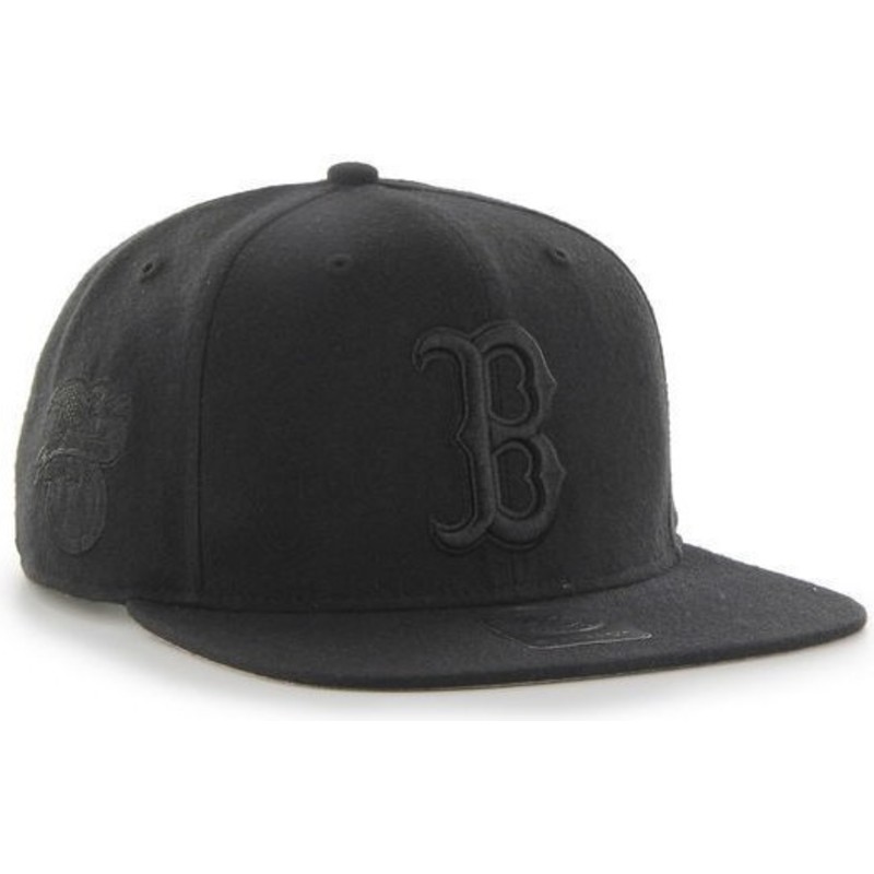 casquette-plate-noire-snapback-avec-logo-noire-boston-red-sox-mlb-sure-shot-47-brand