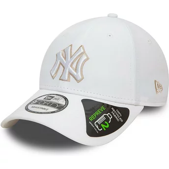 Casquette courbée blanche ajustable 9FORTY REPREVE Outline New York Yankees MLB New Era