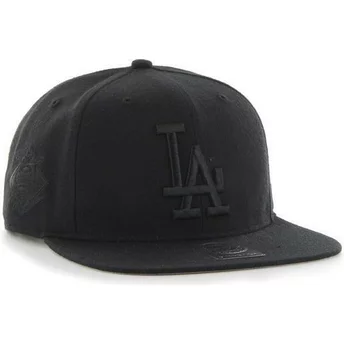 Casquette plate noire snapback avec logo noire Los Angeles Dodgers MLB Sure Shot 47 Brand