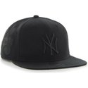 casquette-plate-noire-snapback-avec-logo-noire-new-york-yankees-mlb-sure-shot-47-brand