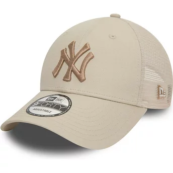 Casquette trucker beige avec logo beige 9FORTY Home Field New York Yankees MLB New Era