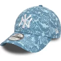 casquette-courbee-bleue-ajustable-9forty-summer-all-over-print-new-york-yankees-mlb-new-era
