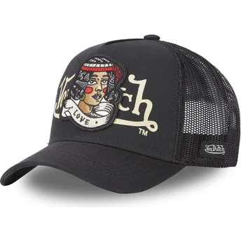 Casquette trucker noire LOVE NR Von Dutch