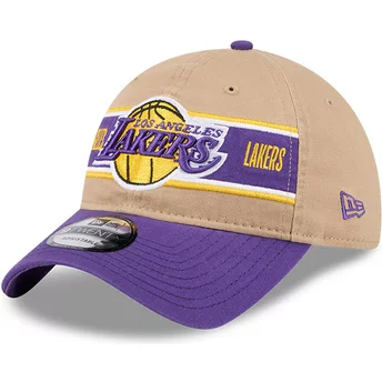 Casquette courbée marron et violette ajustable 9TWENTY Draft 2024 Los Angeles Lakers NBA New Era