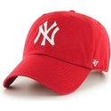 casquette-courbee-rouge-new-york-yankees-mlb-clean-up-47-brand