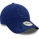 casquette-courbee-bleue-ajustable-avec-logo-bleu-9forty-flame-los-angeles-dodgers-mlb-new-era