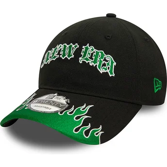 Casquette courbée noire et verte ajustable 9TWENTY Race Flame New Era