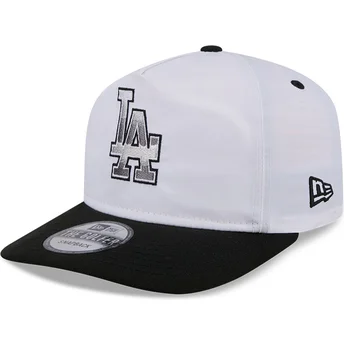 Casquette courbée blanche et noire snapback GOLFER Chrome Logo Los Angeles Dodgers MLB New Era